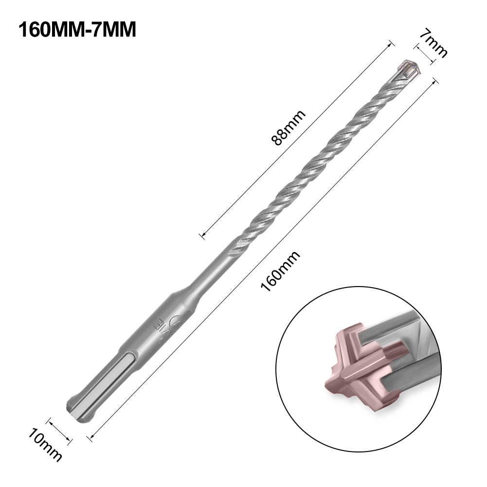 SDS Plus Drill Bit Concrete Cross Tips Bits 4 Cutters Ceramic Wall Brick Drilling Bits Electric Hammer Bits: green