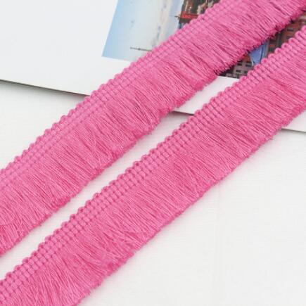 5 meter polyester fransar spetsar handgjorda kuddar kläder örhängen smycken dekoration tofsar mesh vit rosa ros 2.5cm: No3