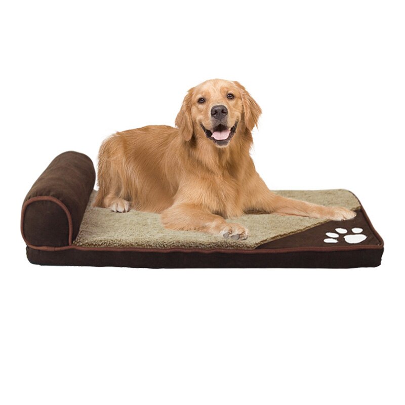 Pawstrip 4 Kleuren Winter Hond Bed Zachte Warme Kat Bedden Wasbare Puppy Slaapbank Afneembare Huisdier Kussen Voor Grote Honden s-XL: Brown / L