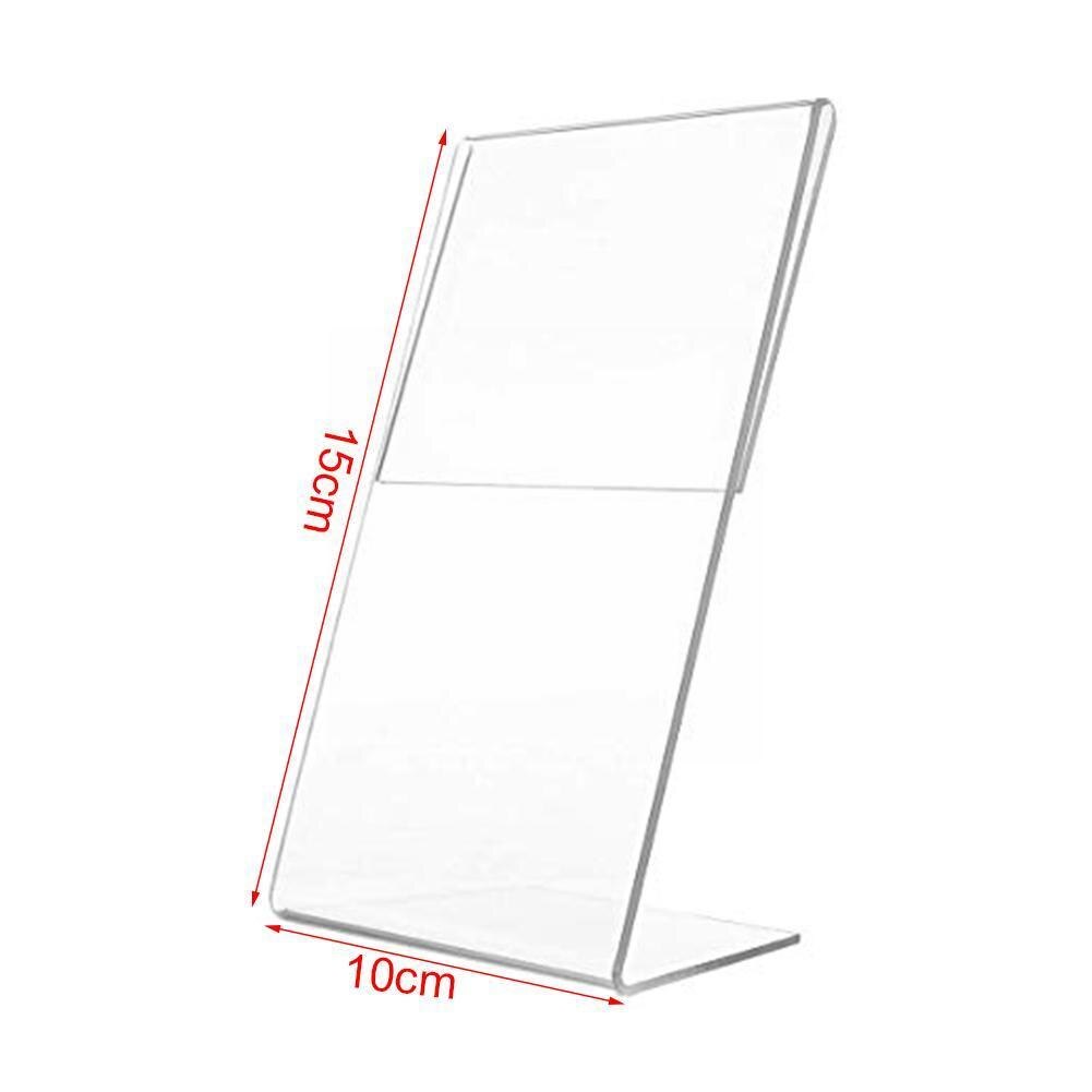 5pcs Acrylic Transparent Card Holder Stand Desk Sign A6 1.3mm Holder Holders Label Card Price Paper Display Frame Stand Lab I6a4