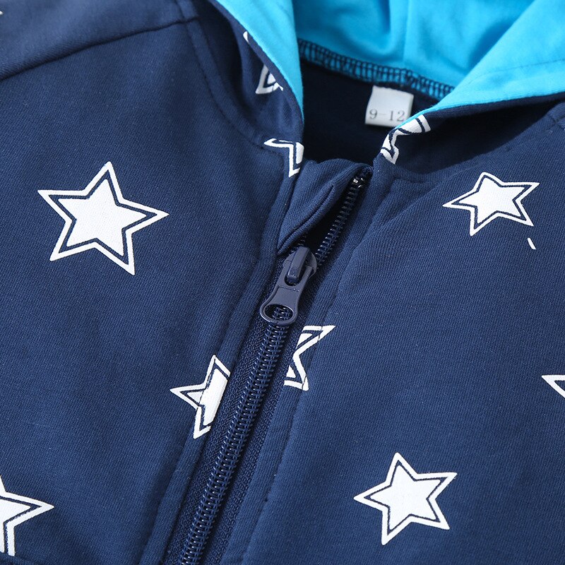 Carter Toddler newborn Baby Zipper Jumpsuit Clothes Baby Star Hooded Jumpsuit Baby Boys Clothes Baby Girl Winter Clothes