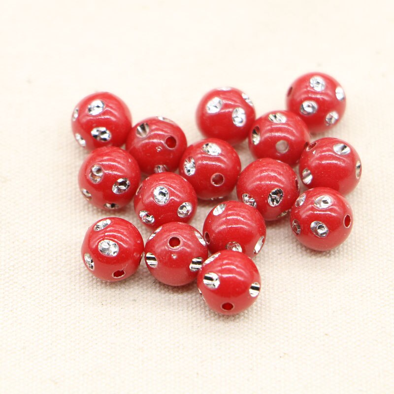 10 mm håndlavede diy perler materiale akryl perle perle i en løs perle og farverig