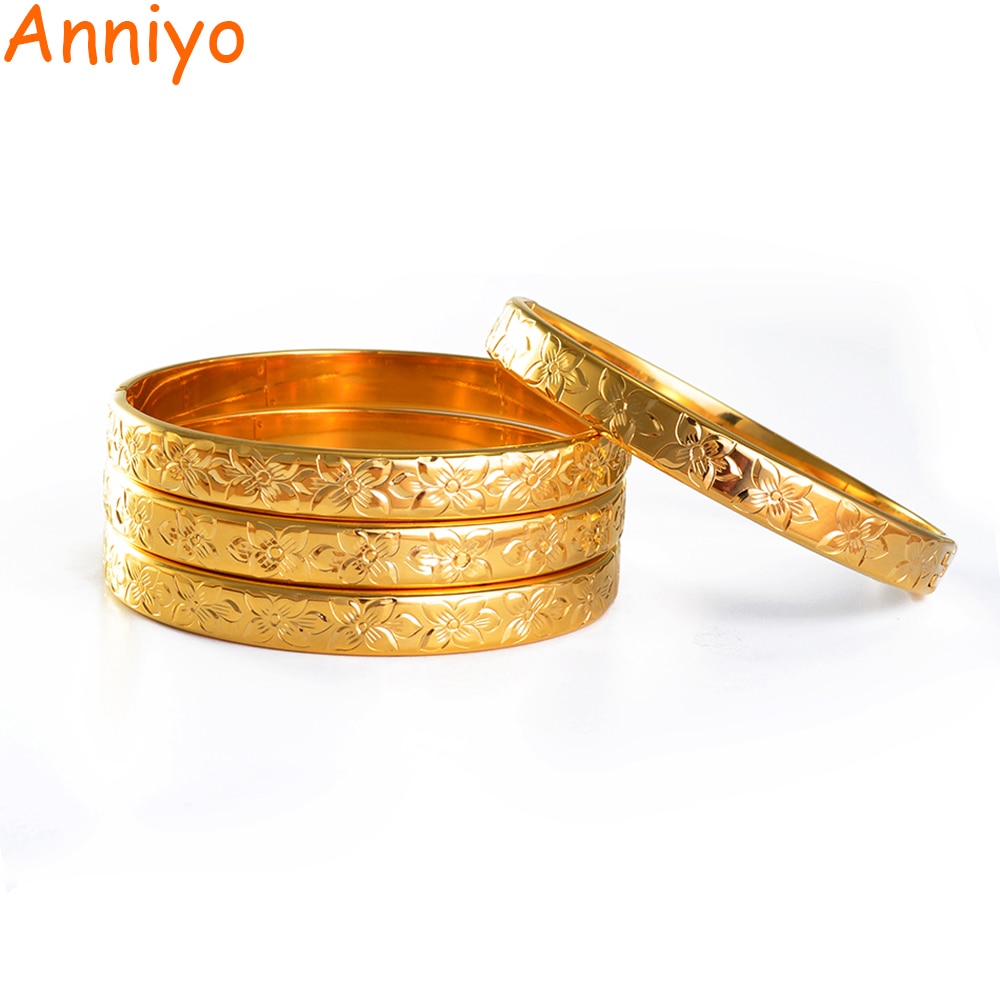 Anniyo Hawaiian Flower Bangle bracciale Color oro bracciale Bangle Kiribati Chuuk micronsia Marshallese braccialetti donna ragazze #072104