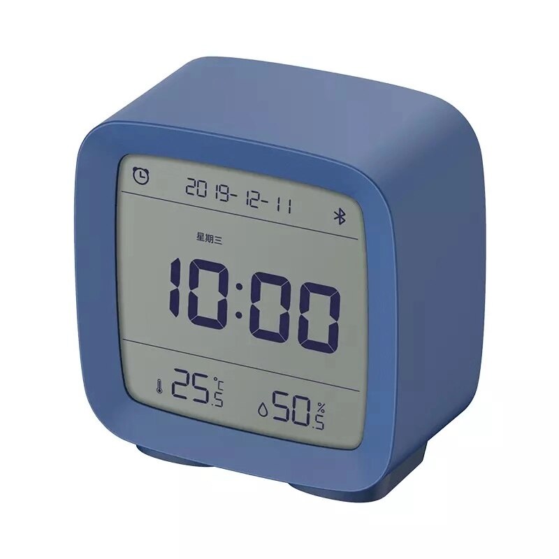 In stock Qingping Bluetooth Temperature Humidity Sensor Night Light LCD Alarm Clock Mihome App control Thermometer: 1 pcs blue