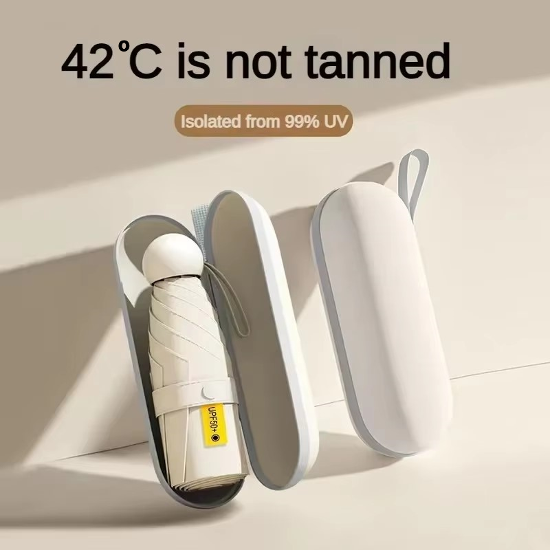 Solparasol anti-uv mini kapselparaply lille paraply lommeparaply solbeskyttelse og ultraviolet beskyttelse parasol paraguas