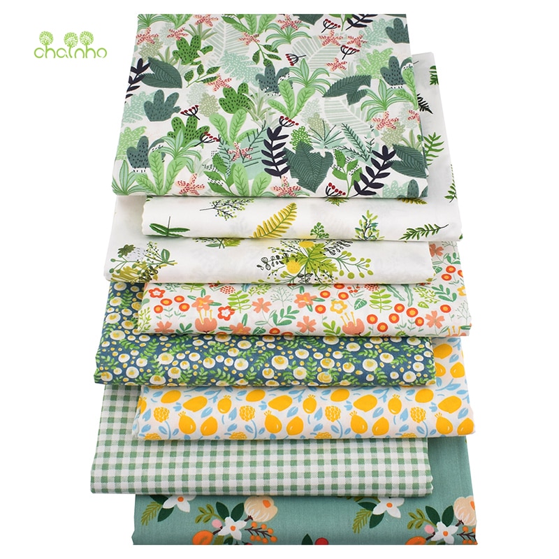 8 Stks/partij, Gedrukt Twill Katoen, 40X50Cm, patchwork Doek Voor Diy Quilten Naaien Baby & Kinderen Materiaal, Groene Zomer Tijd