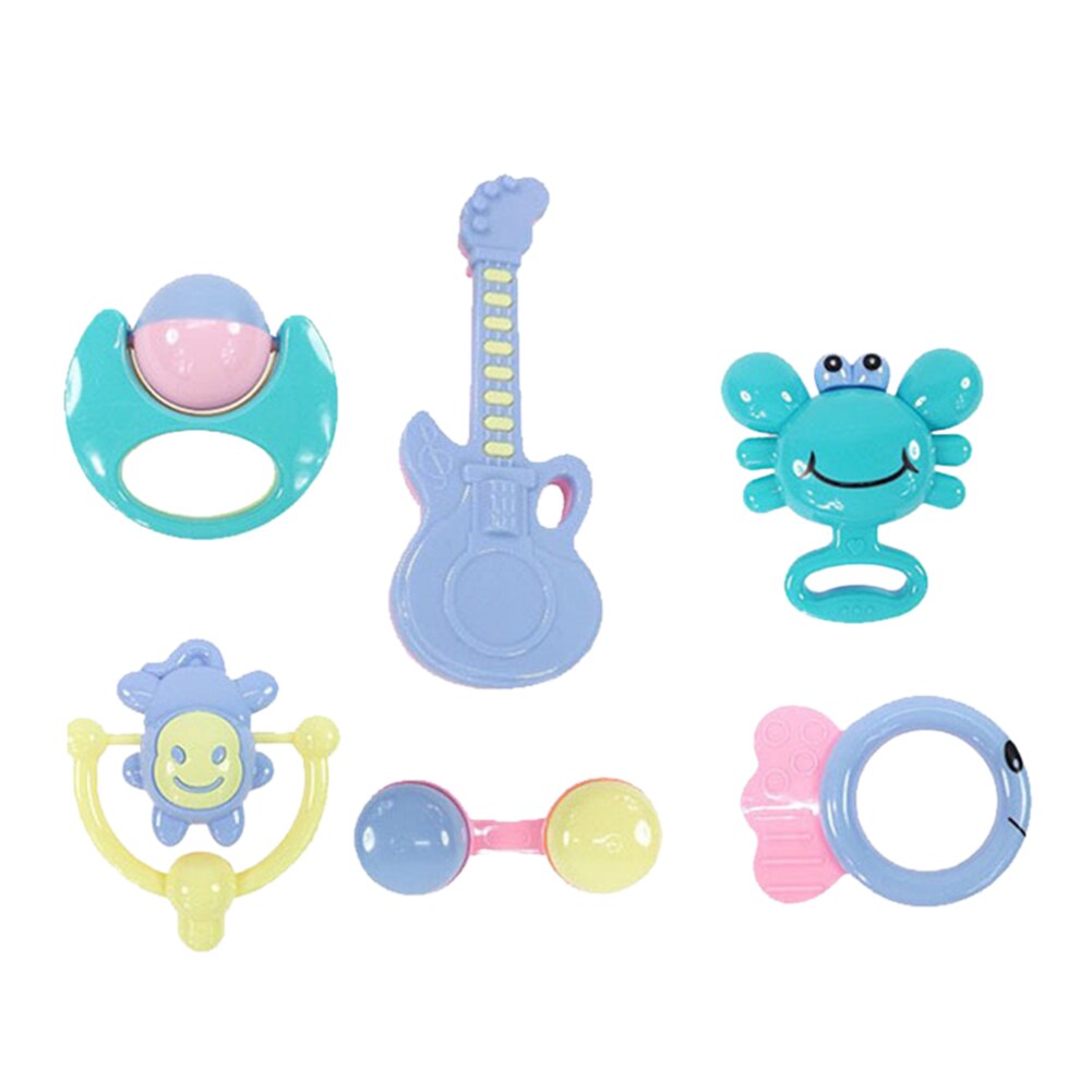 6 teile/satz Baby Hand Rasseln Karikatur Kunststoff Spielzeug Schütteln Glocke Spielzeug Kleinkind Kleinkinder für Neugeborene Baby 0- 12 Monate beißRing Spielzeug: B