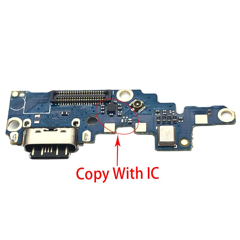 1 stk til nokia  x6/ 6.1 plus ta -1099/1103 type-c usb-oplader opladningsport dockestik flex-kabel reparationsdele: Kopi med ic