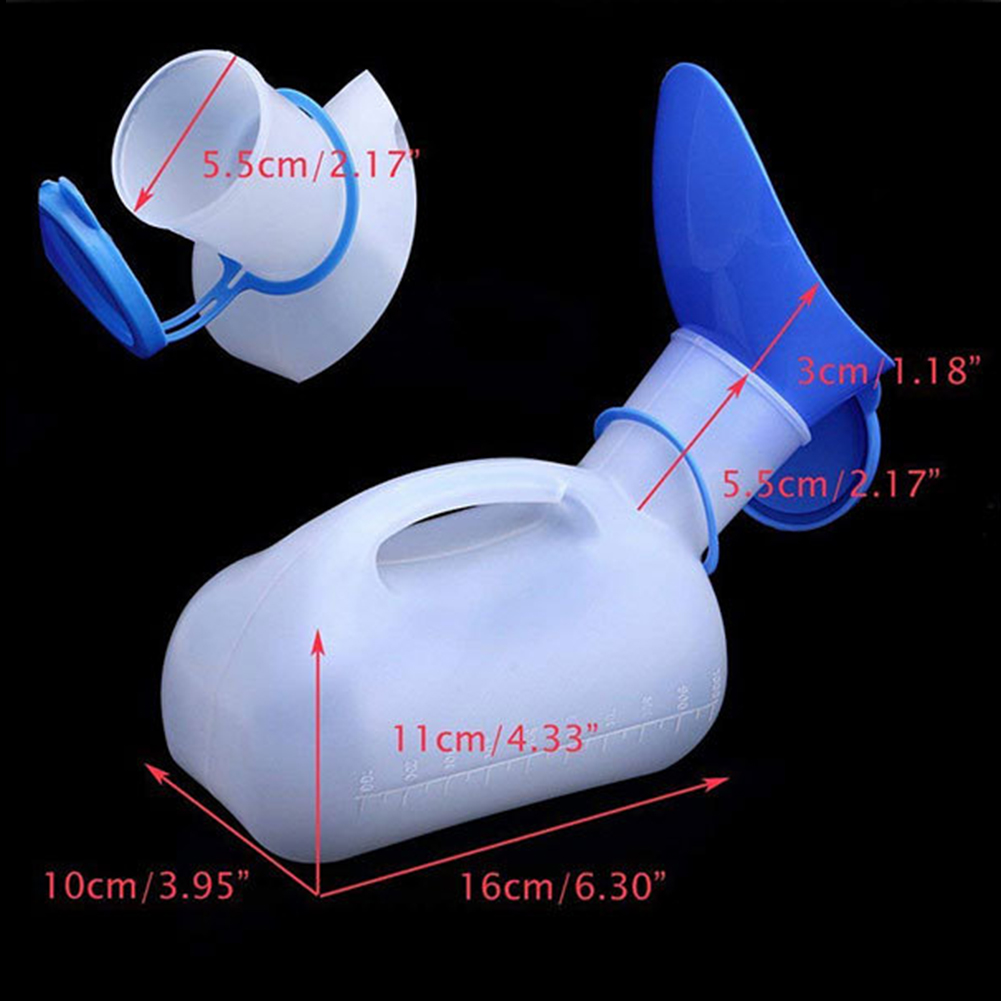 Ustensile d'urinoir de toilette portable pour homme et femme, accessoire de toilette mobile, contenance 1000ml