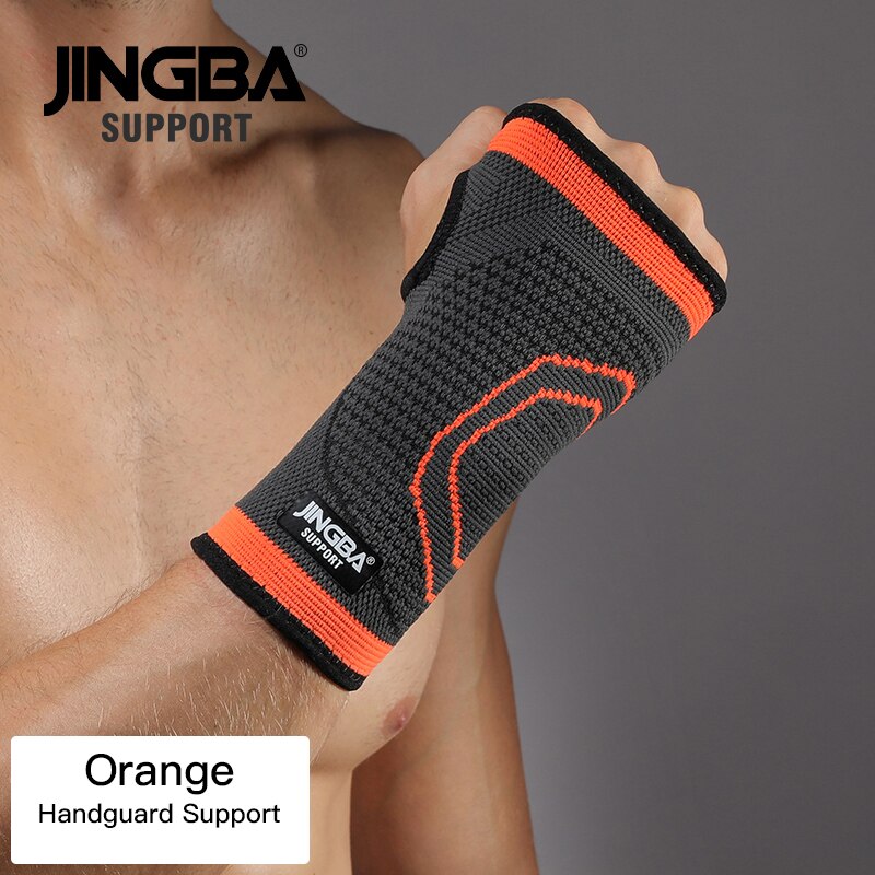 JINGBA SUPPORT Sports protective gear 1PCS Nylon basketball knee protector +wristband Support+ankle support+Elbow pads+hand guar: Orange handguard