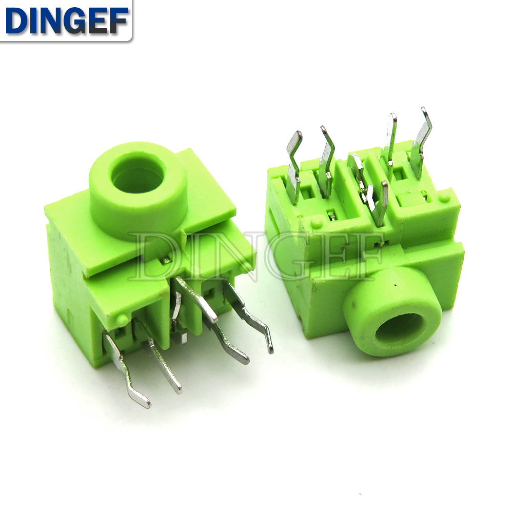 10 Uds 3,5mm 3F07 conector de Audio hembra de doble canal 5 pines DIP conector para auriculares rosa verde azul negro conector para auriculares: Castaño