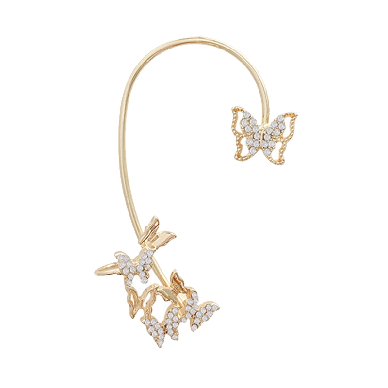 Unieke Rhinestone Vlinder Oorbellen Mini Geen Piercing Oor Clip Voor Vrouwen Meisje 2.32x1.25inch