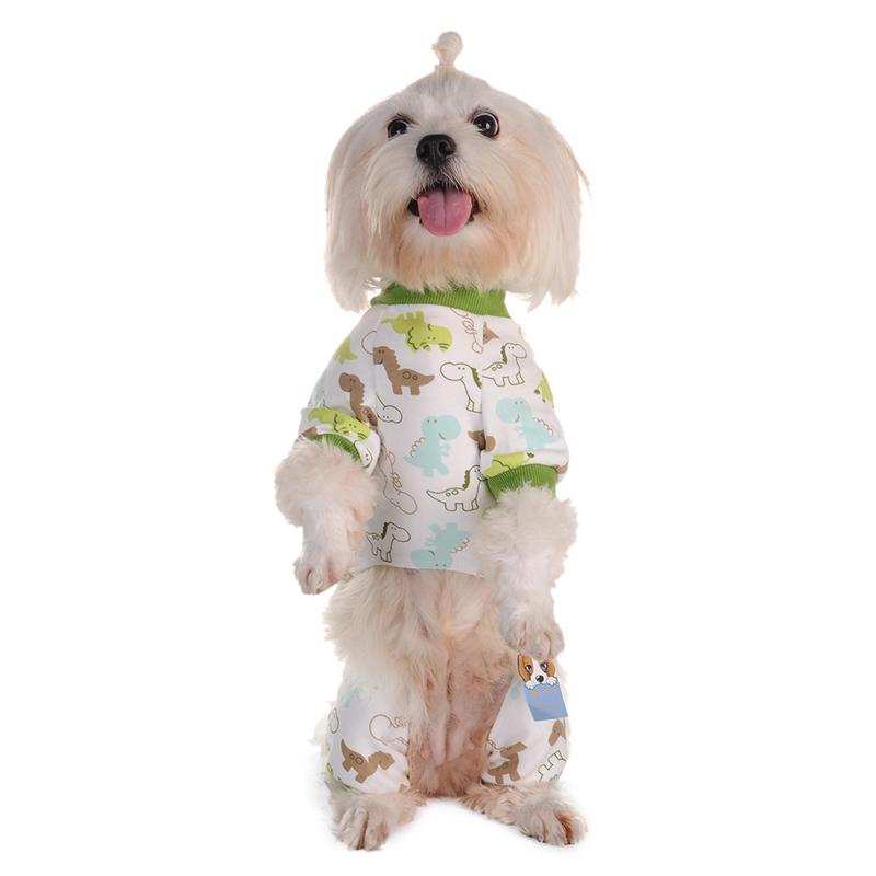 Hond Jumpsuits Overalls Kleding Zachte Katoenen Pyjama Dinosaurus Kleding Jumpsuit Voor Hond Puppy Slapen Doek Nachtkleding