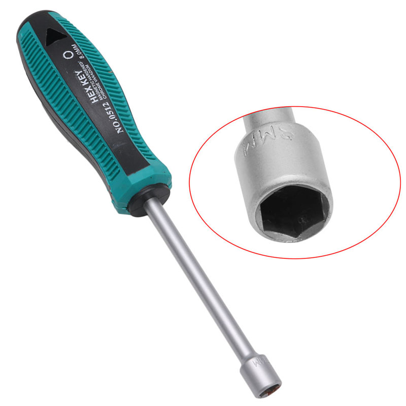3-11mm Metal Socket Driver Hex Nut Key Wrench Screwdriver Nutdriver Hand Tool: 8mm