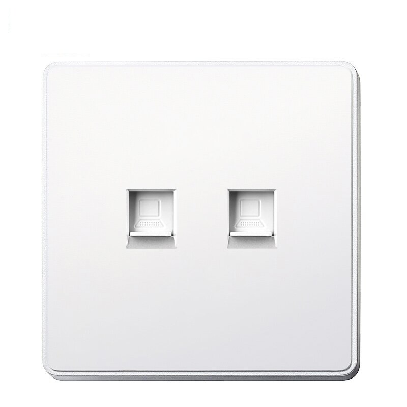 Rj45 Wall Socket Internet Outlet With TV Outlet Wall Data RJ45 Internet Computer Double Phone Socket Plastic Panel Cable TV: Double RJ45