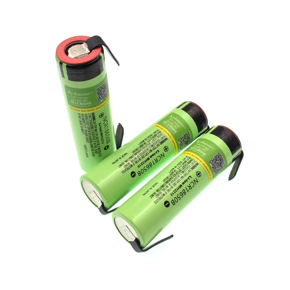 Original NCR18650B 3.7V 3400 mAh 18650 Rechargeable Lithium Battery Suitable for Panasonic Flashlight + DIY Nickel Film