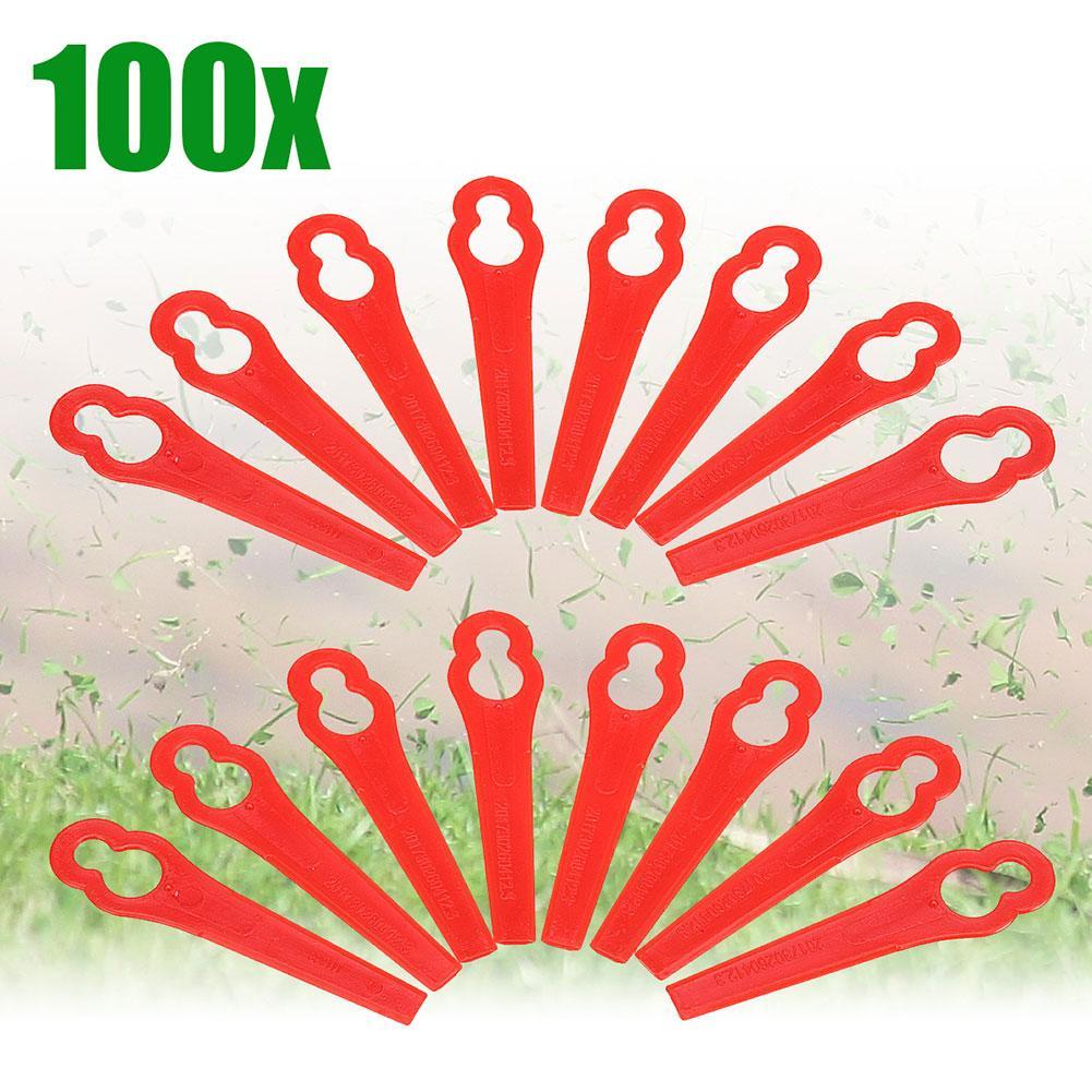 100pcs Plastic Blade Cutter Replace For Trimmer Garden Lawn Mower Strimmer Blade Stihl-PolyCut 2-2 Cordless Grass Garden Crop