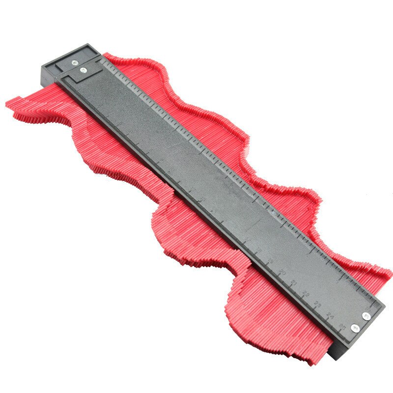 Plastic Profile Copy Gauge Contour Gauge Duplicator Standard 5/10" Width Wood Marking Tool For Special: Red 10 inch