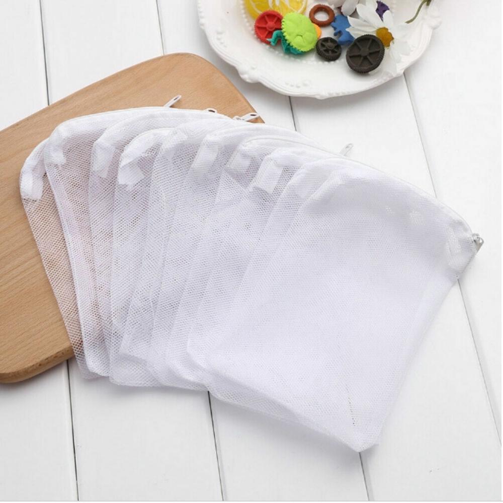 Sacs en filet filtrant pour Aquarium, 5/10 pièces, sacs multimédia à filtre fin réutilisables avec fermeture éclair pour réservoirs d'eau douce et salée, filtre pour Aquarium