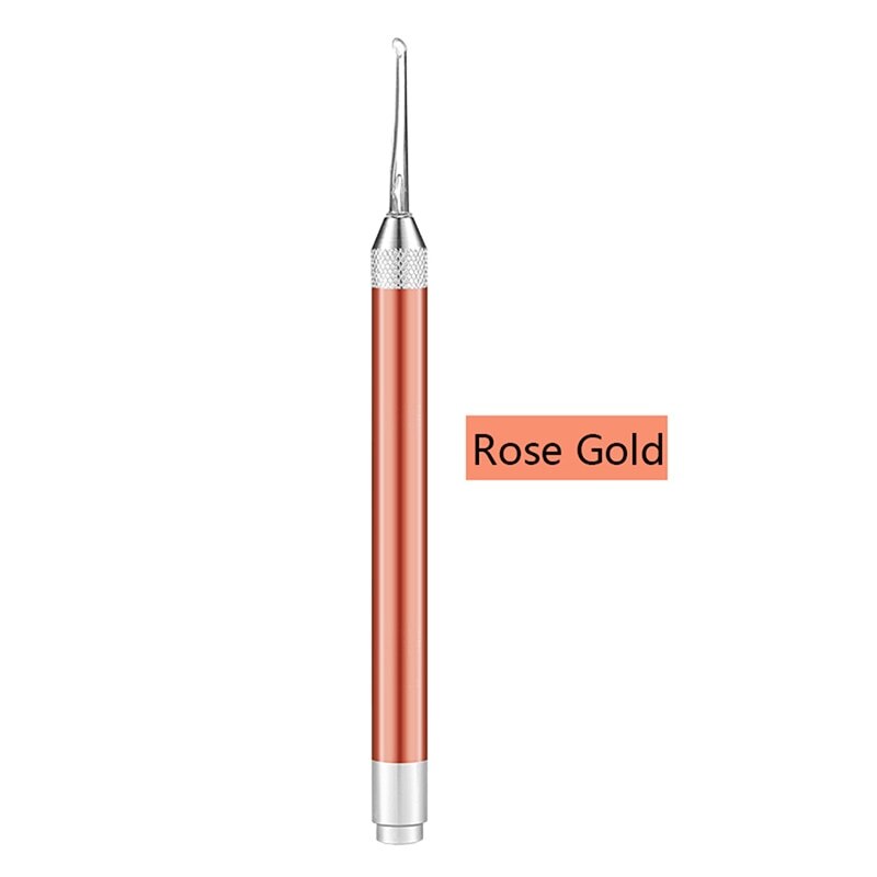 Luminous Ear Spoon Baby Adult Ear Wax Cleaner Flashlight Earpick Earwax Remover Light Ear Curette Tool: rose gold