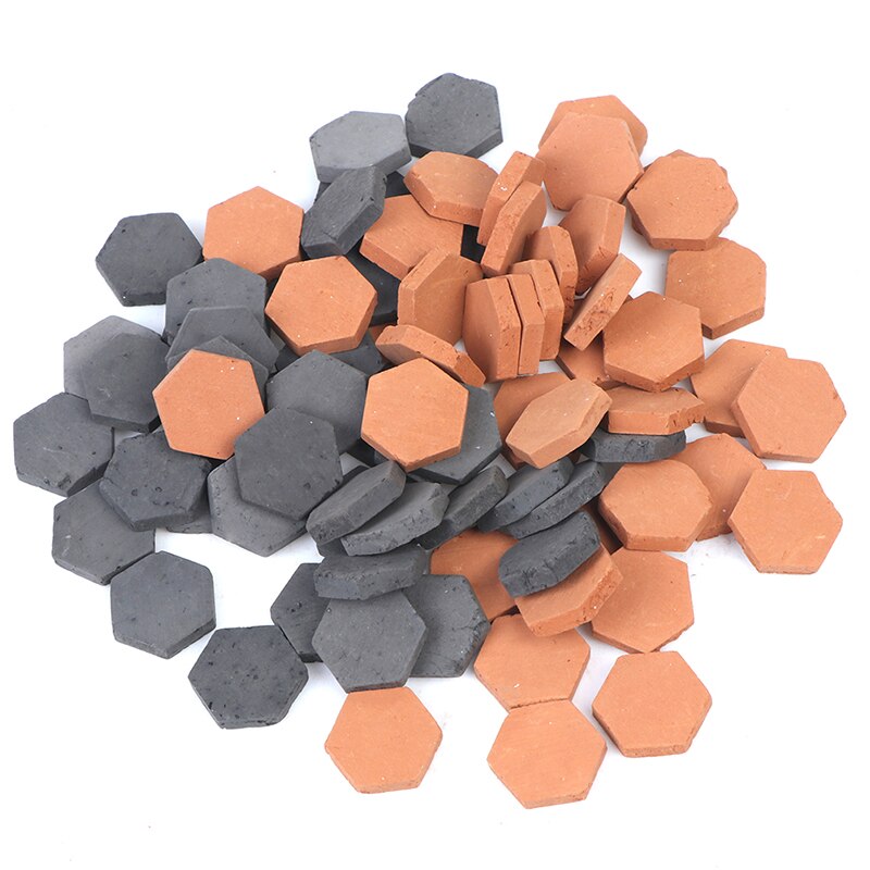 40 Stuks 1/16 Schaal Simulatie Miniatuur Hexagon Rode Baksteen Model Speelgoed