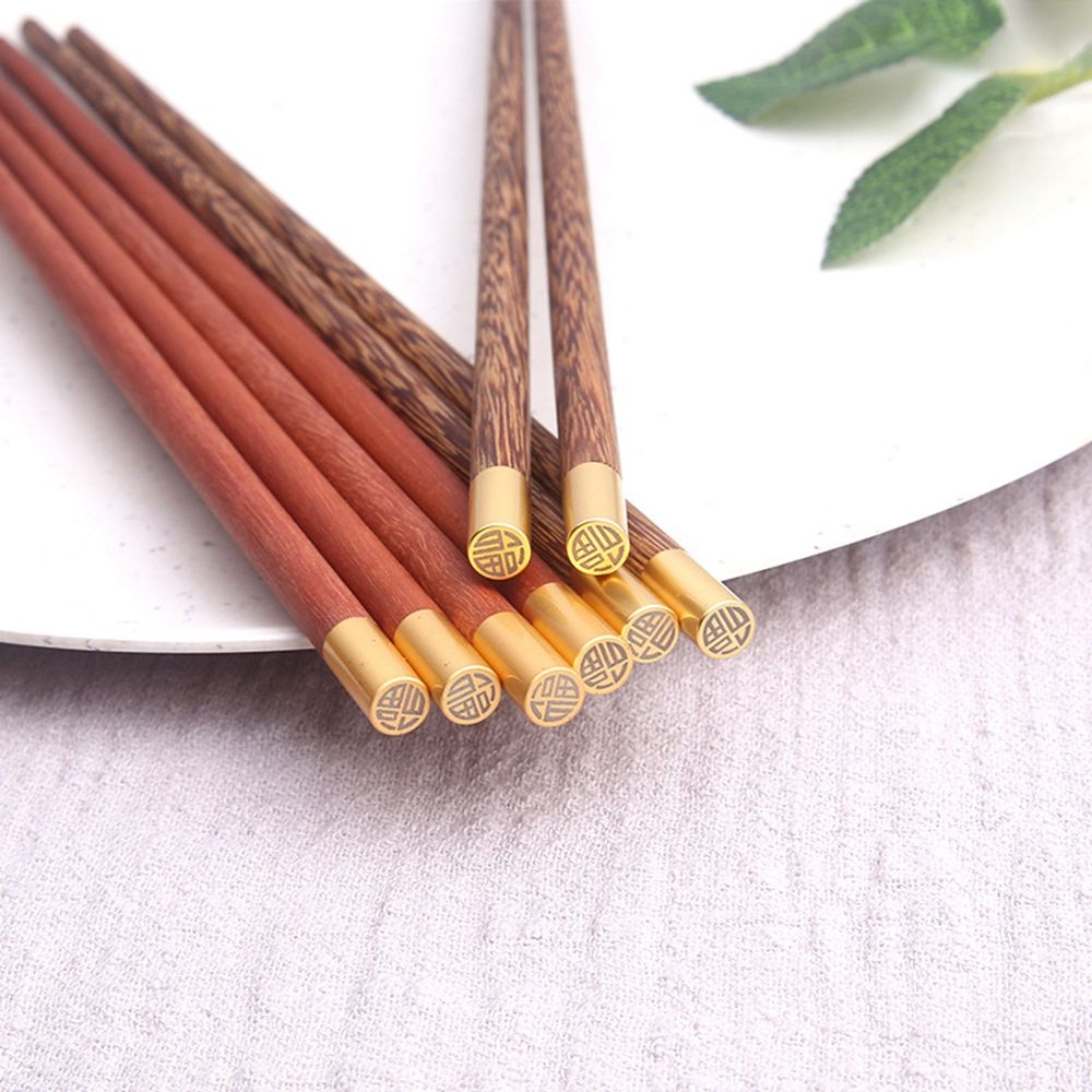 Handmade Natural Mahogany Wenge Wood Sushi Chopsticks Set Value Sushi Chinese Style Household Wooden Chopsticks