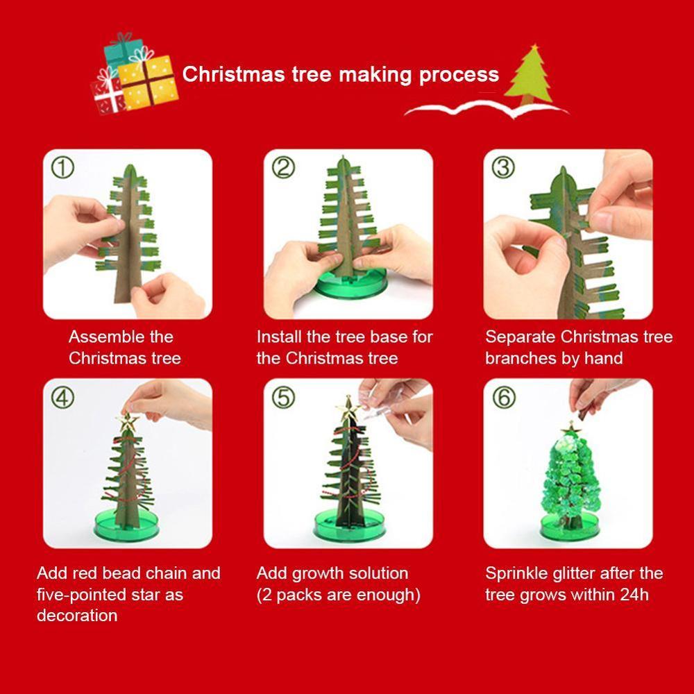 Growing Christmas Tree - Crystal Toy Stocking Filler Boys Girls paper christmas tree