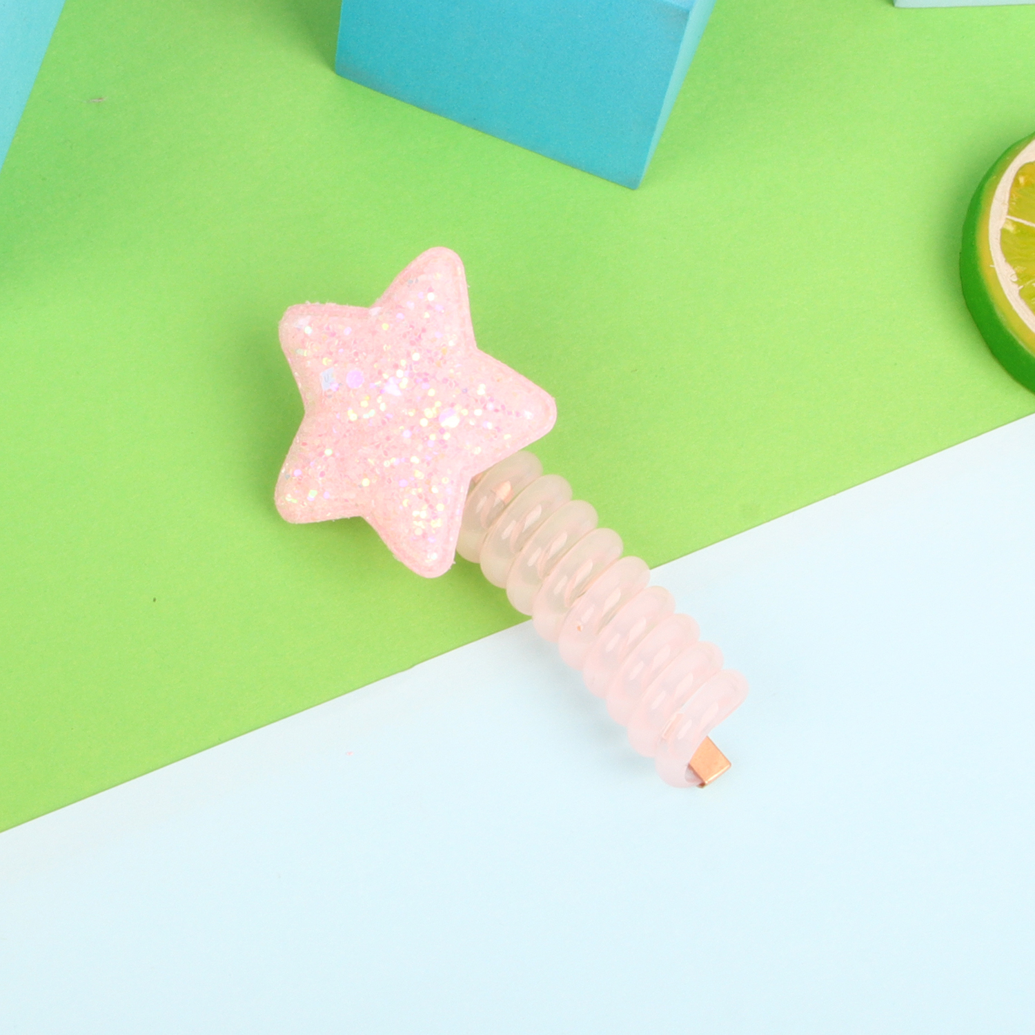 Pailletten Bloem Elastisch Haartouw Schattige Meisjes Telefoondraad Lijn Elasticiteit Glitter Ster Haarband Voor Kinderen Haaraccessoires: Lavendel