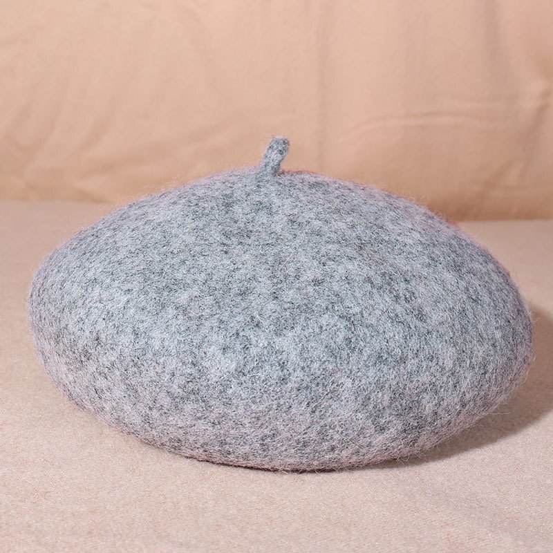 Cheap Women Winter Wool Beret French Hat Female Solid Color Bonnet Beret Hat Girls Thick Warm Walking Hat 15 Color