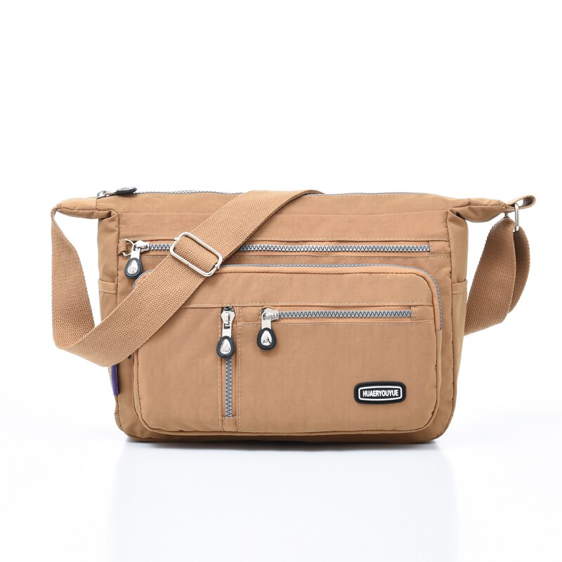 Nylon Crossbody Tassen, Een Schouder Crossbody Tassen, Vrouwen Casual Mode Tassen, vrouwen Multi-Pocket Crossbody Tassen, Multi-Funct: Beige