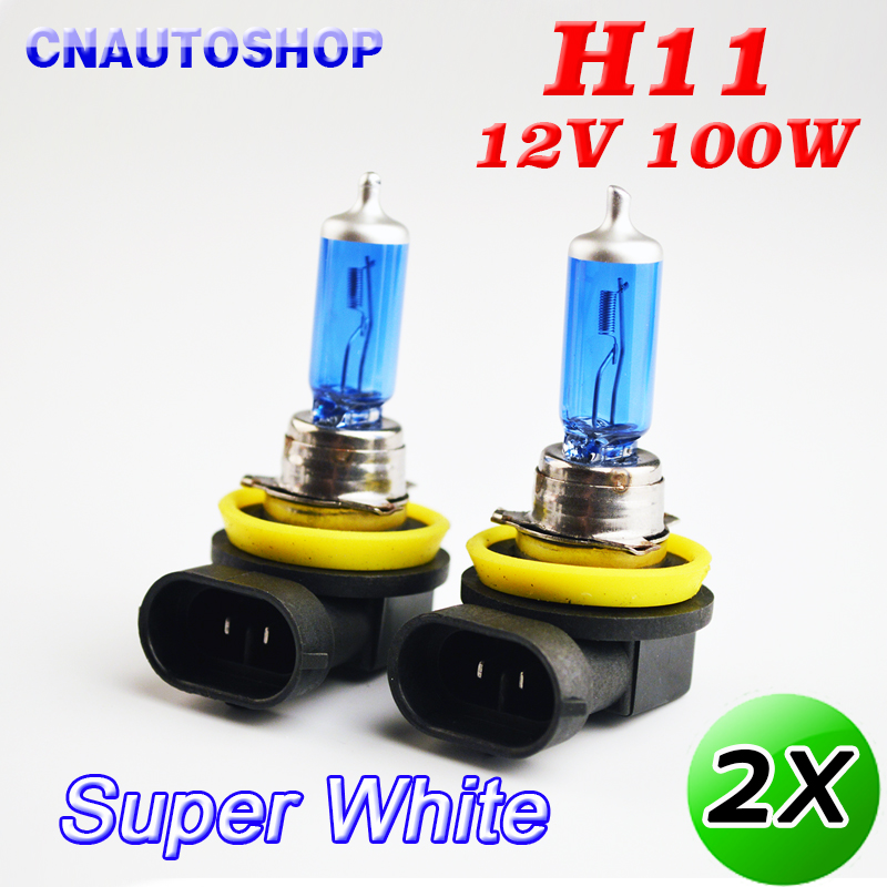 Hippcron 2 PCS(1 Pair) 12V 100W H11 Halogen Lamp Super White 5000K Quartz Glass Xenon Dark Blue Car HeadLight Bulb