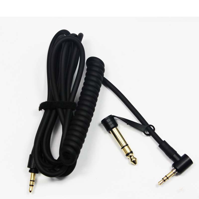 Adecuado para Beats by dr.dre Pro Detox cable de auriculares cable de extensión de resorte de interfaz de 3,5 mm con adaptador de 6,5 mm