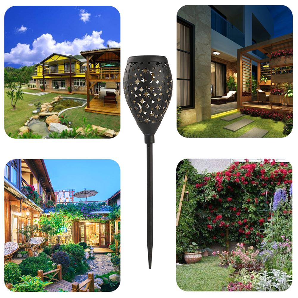 Solar gadelys udendørs have led vandtæt græsplæne jordstik lys stjernejern landskabslys jule havedekoration