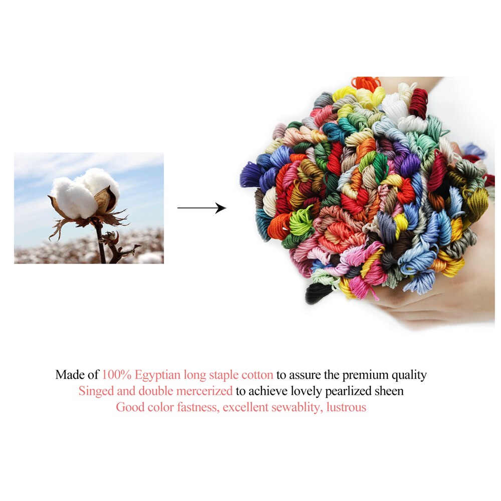 Random DM* Color Sets Soft Egyptian Cotton Embroidery Thread Yarn Crochet String Craft handmade 8 meters mixed labels