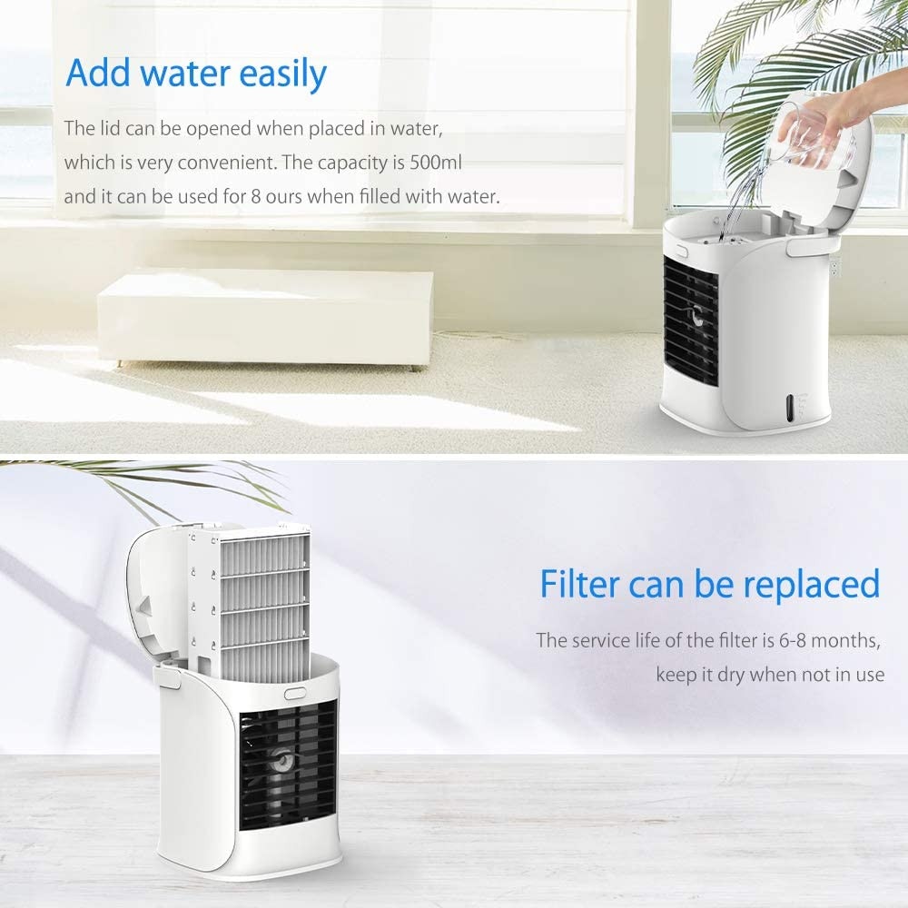 Portable Mini Air Conditioner Fan Usb Charging Multifunction Mobile Air Conditioning Purification Fan Home Air Cooler Fans#gb40
