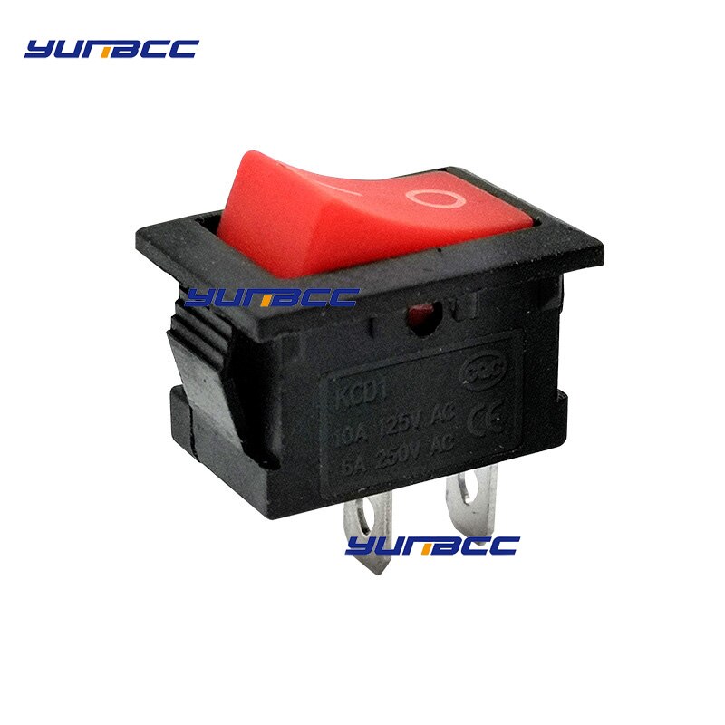 Interruptor basculante de bloqueo automático, equipo eléctrico de 2 pines con interruptor de encendido y apagado KCD1-101, 15A, 250VAC/ 20A, 125VAC, 1 Uds.