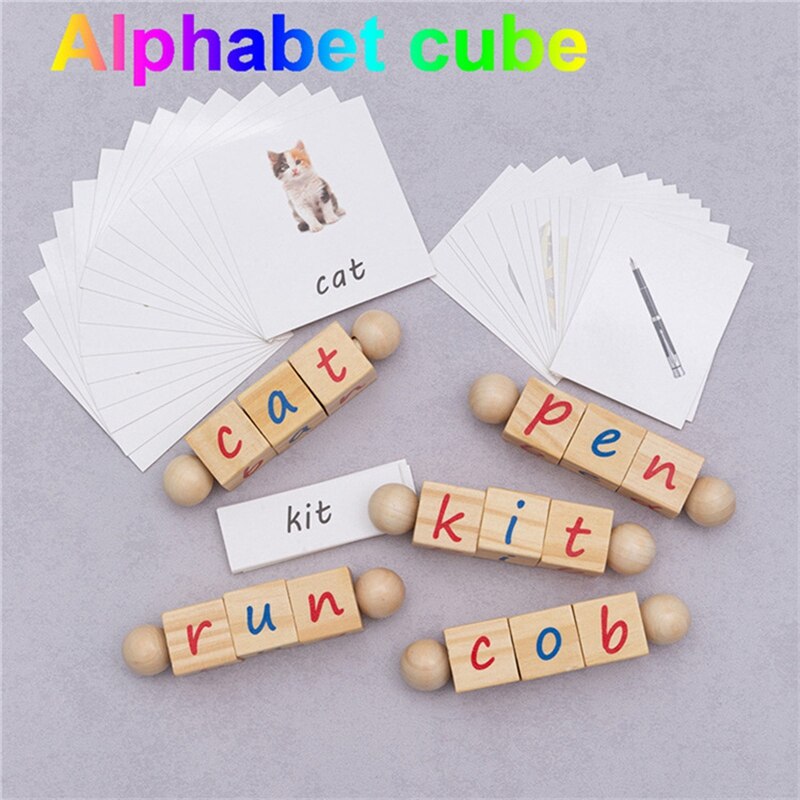 Spelling Woord Game Alfabet Houten Educatief Speelgoed Kaart Houten Educatief Speelgoed Voor Kids