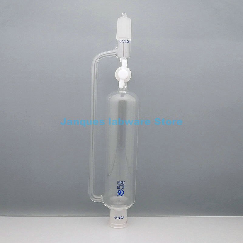 1Pcs 250Ml Constante Druk Scheitrechter Met Ptfe Zuiger, gezamenlijke 24X24 # Trechter Voor Lab Extractie Experimenten