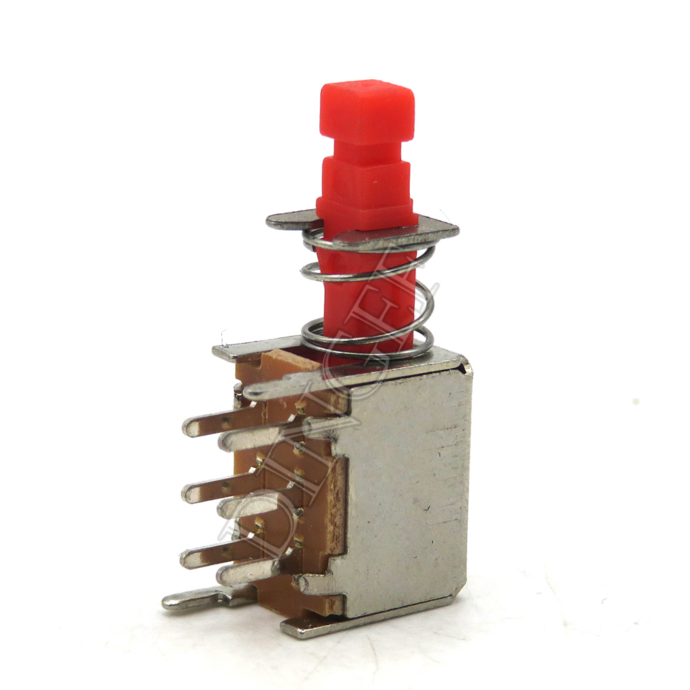 10 juegos de interruptor de llave directamente PS-22F03 A03 interruptor de botón de bloqueo/desbloqueo DPDT bipolar 6 pines interruptor de alimentación de llave de bloqueo automático