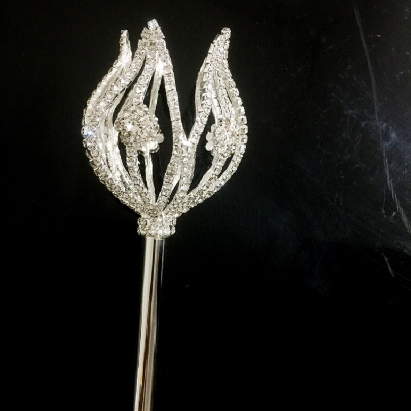 Cetro-varita mágica de tulipán, Cetro de loto, Princesa, diamantes de imitación para boda, disfraz, , Festival, accesorios, reina