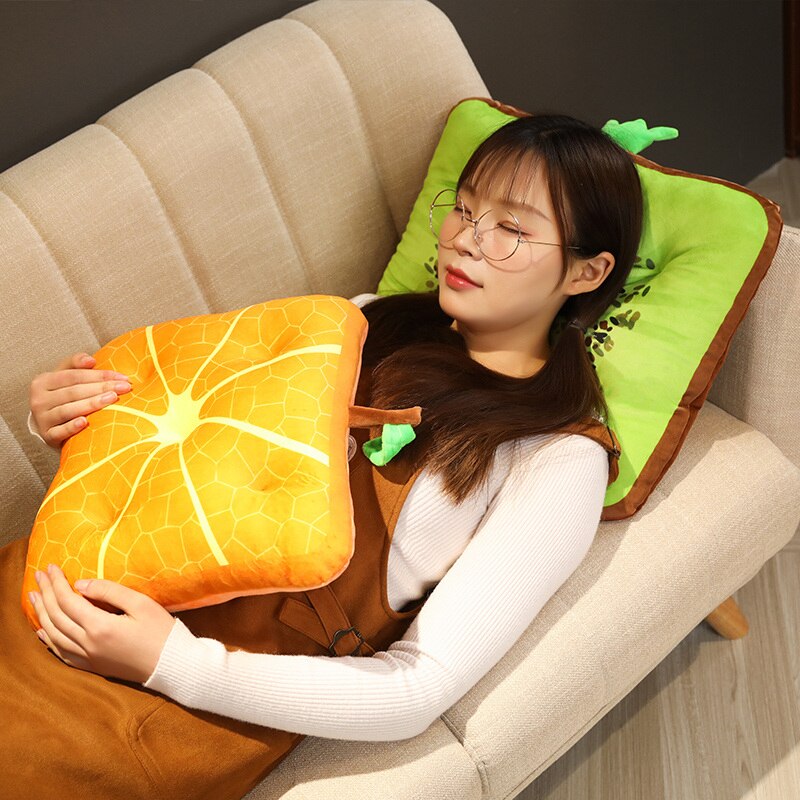 3d kawaii simulation vandmelon citron frugt blød pude plys sødt legetøj sofa pude fyldt hjem bil dekoration børn pige