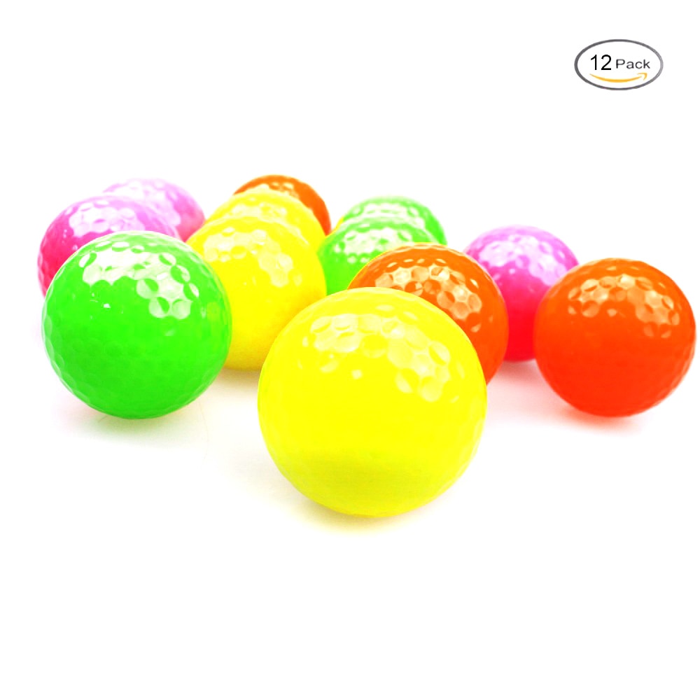 Crestgolf Crystal Golf Balls Practice Two-Piece Golf Ball Golf Mixed Color 12pcs/Pack