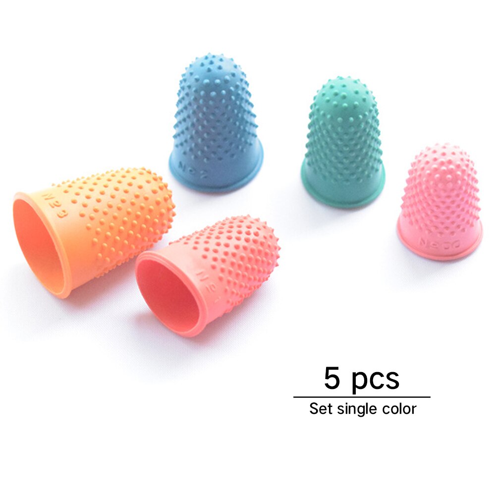 5pcs Thimble Counting Sewing Protector Rubber Quilter Craft Cone Finger Tip Needlework Soft & Non-Slip Protection Practical