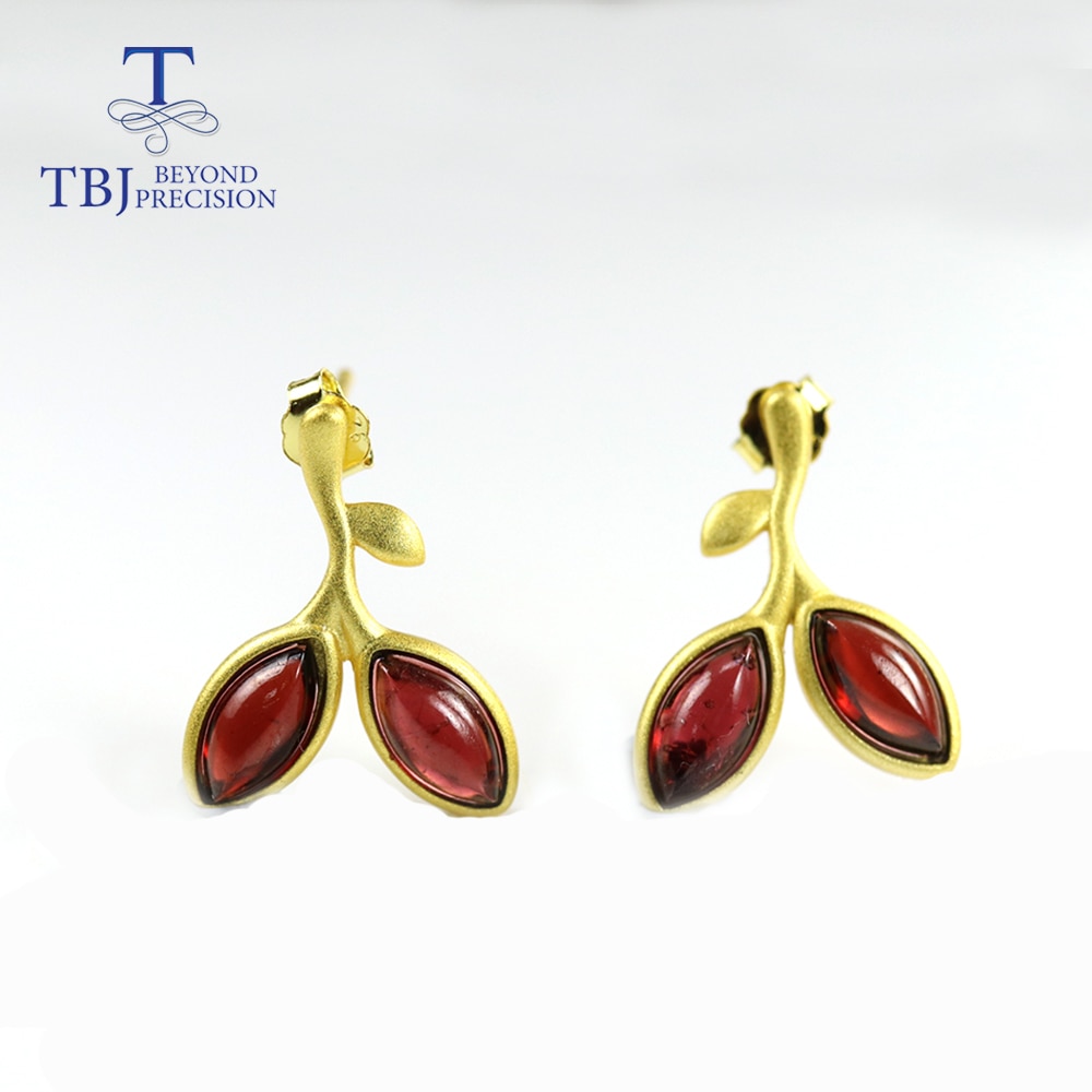 neue Blatt mit natürlichen Mosambik Granat mq 4*8mm 2,5 ct edelstein schmuck feinen schmuck 925 Sterling silber für mädchen