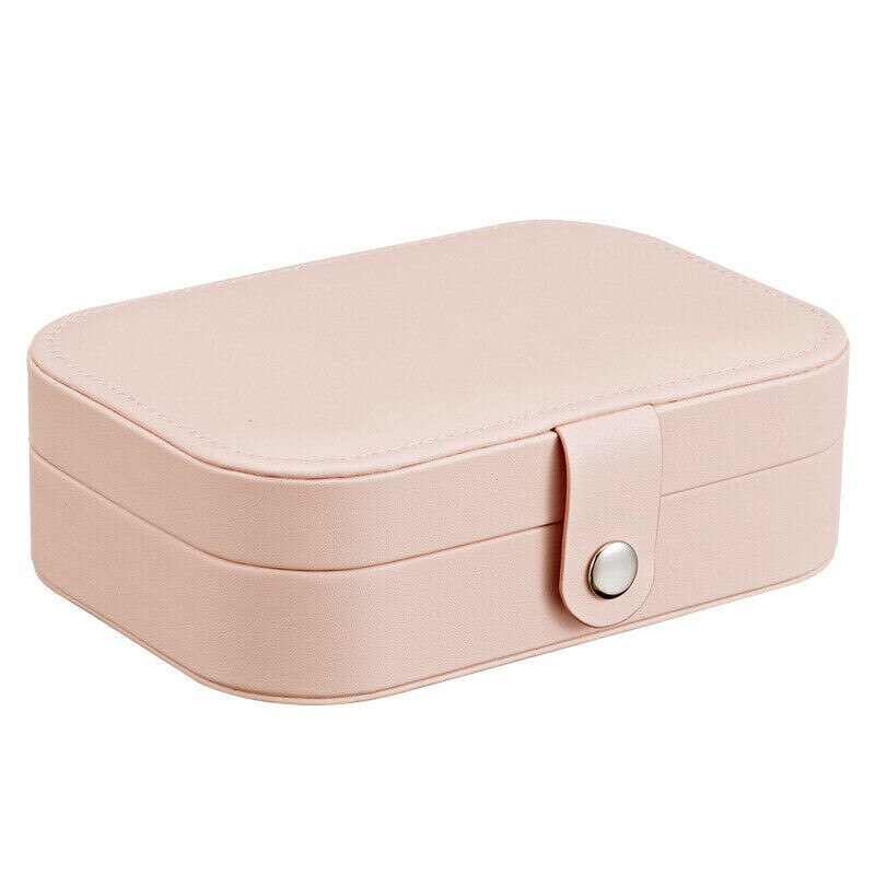 Joyería de las mujeres de caja organizador damas Estuche De Viaje collar anillo pendiente cajas de almacenamiento: Rosa