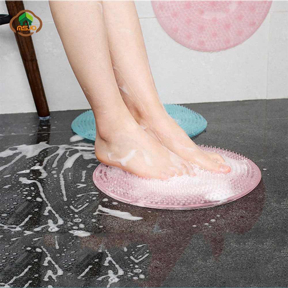 Msjo siliconen badmat antislip ronde spa douche badkamer voeten rugborstel massage bad voetborstel dode huid antislip douchemat