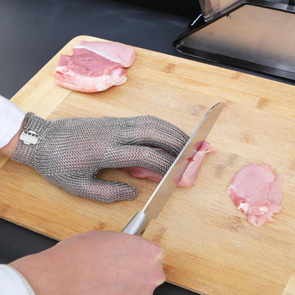 Schnittfester Handschuh, Edelstahlgeflecht, Metallhandschuh, verstellbare Handgelenkschnalle, Mehrzweck-Metzgerhandschuh zum Kochen in der Küche