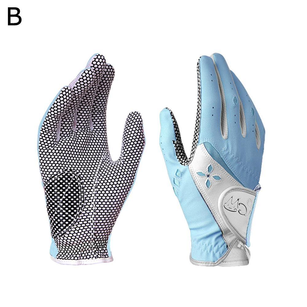 1 Pair Golf Women's Gloves Left Hand and Right Hand Non-slip Golf Gloves Ladies Breathable Outdoor Sports Gloves: B / S
