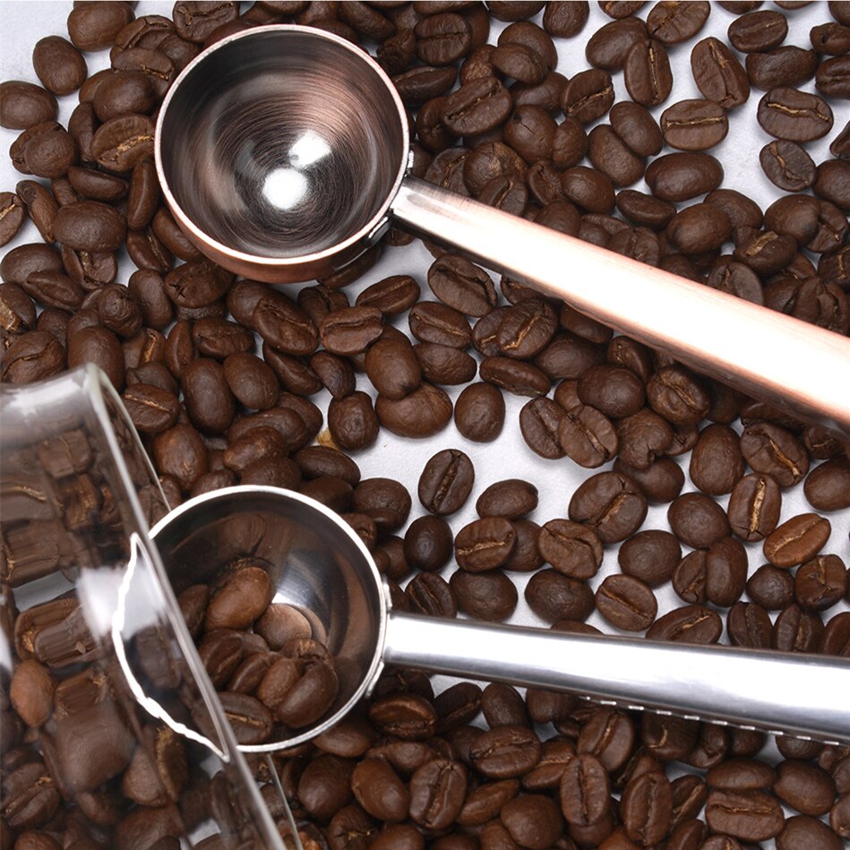 2in1 Edelstahl Kaffee Löffel Milch Pulver Tee Abdichtung Clip Multifunktionale Messlöffel Kaffee Werkzeug Zubehör