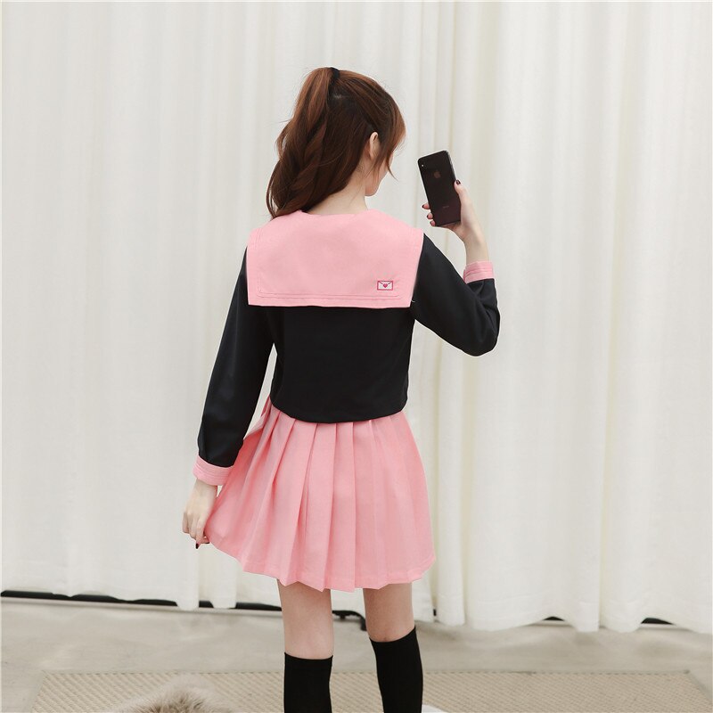 Long Sleeve Japanese Spring Autumn Student JK Uniform High School Colleage Girl's Student Uniform With Coat